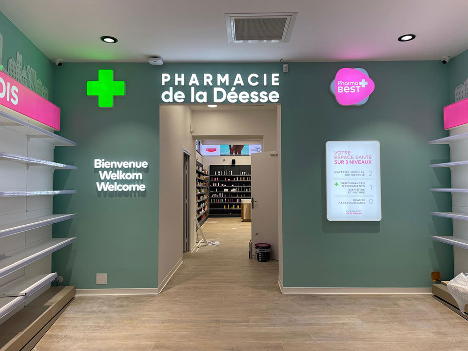 Caissons lumineux - Pharmacie de la déesse