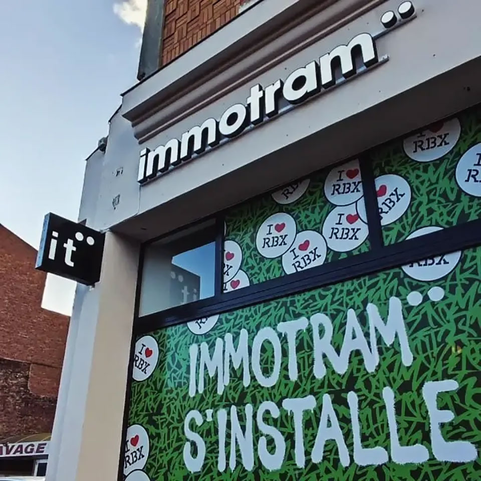 Enseignes drapeaux - Immotram