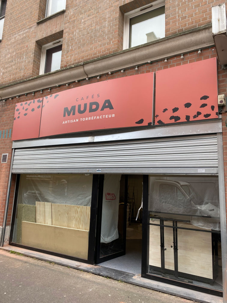 Enseignes non lumineuses - Cafés Muda